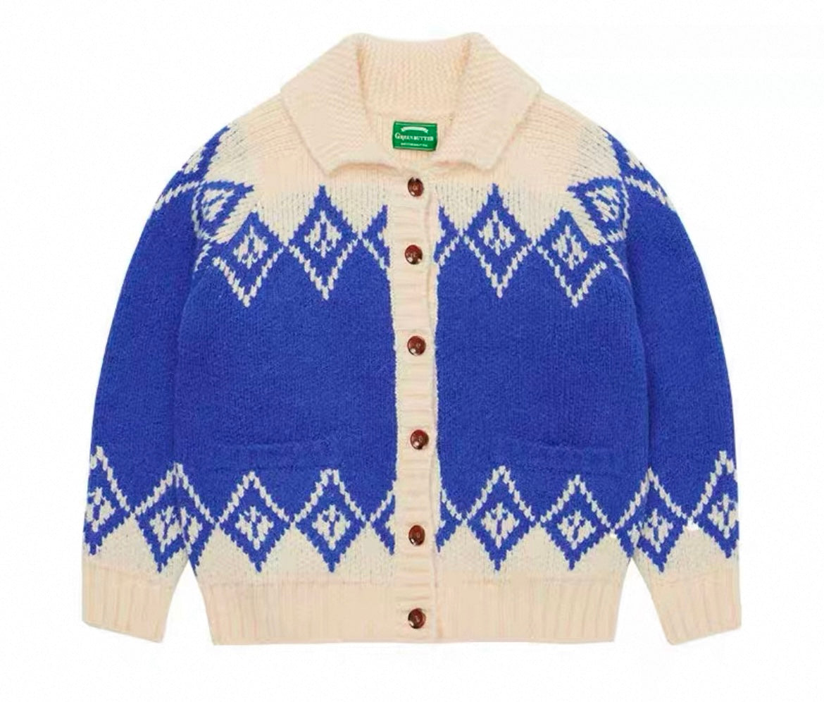 Oversize Strickjacke mit Rautenmuster für Frauen