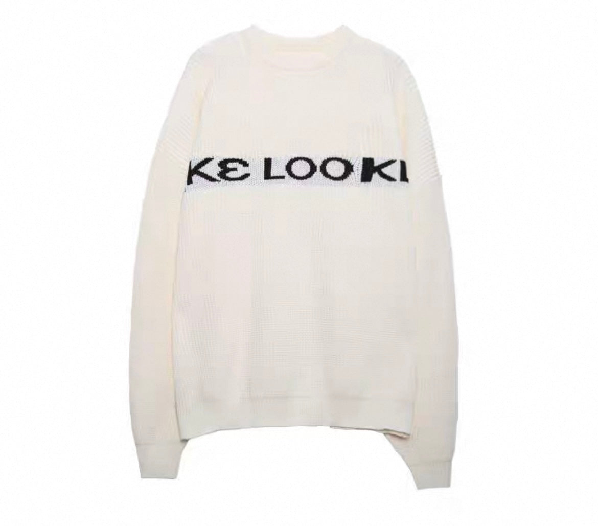 Oversize Strickpullover mit Schriftzug für Herren