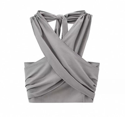 Gekreuzetes Nacken Crop Top für Damen
