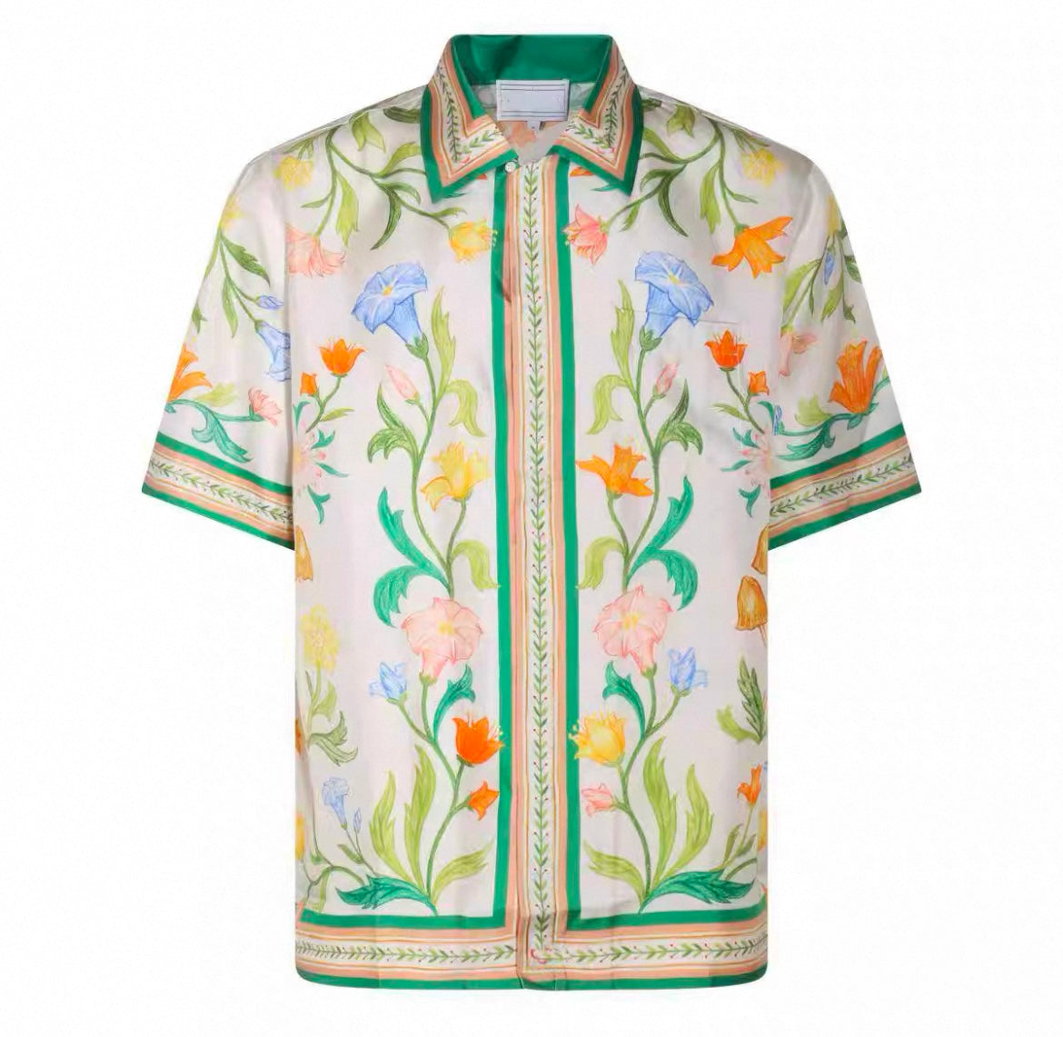 Sommerliches Seidenhemd mit Blumen Muster für Herren