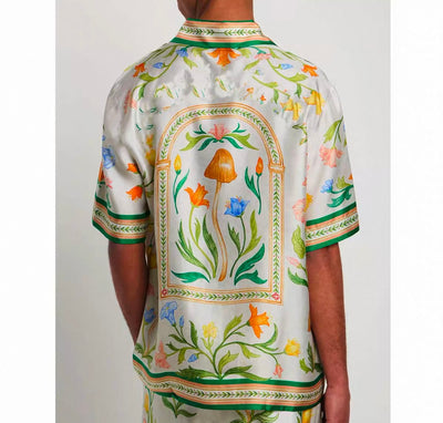 Sommerliches Seidenhemd mit Blumen Muster für Herren