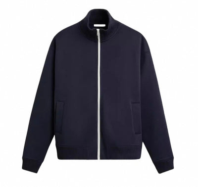 Braune Jacke mit Reißverschluss und Stehkragen aus Polyester-Mesh für Herren