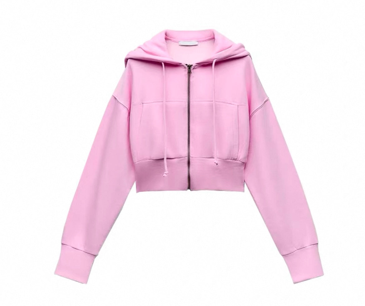 Stylischer Gecroppte Kapuzenjacke für Frauen