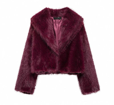 Kurzer viraler Pelzfellmantel für Frauen