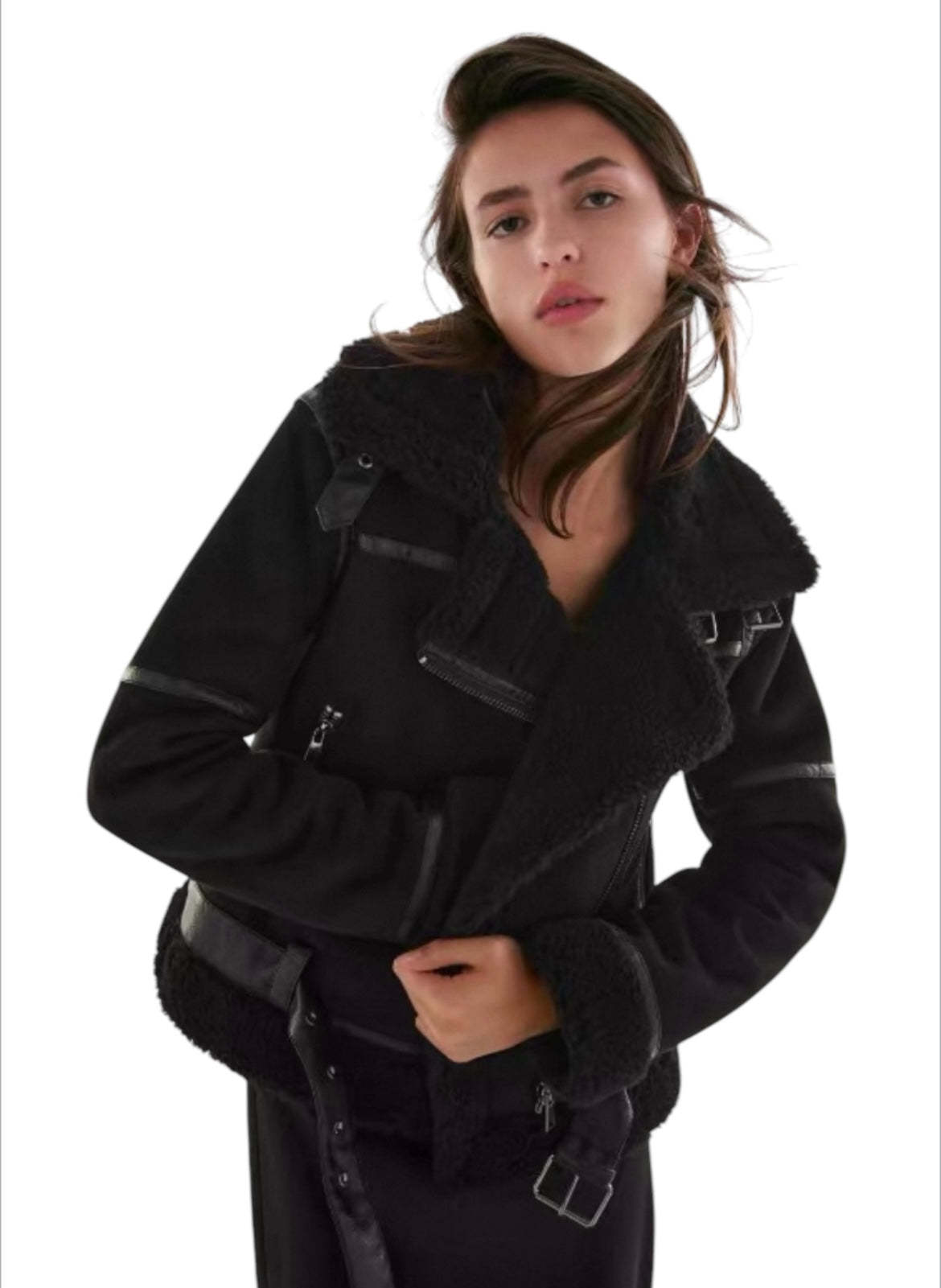 Pilotenjacke aus Wildleder für Damen