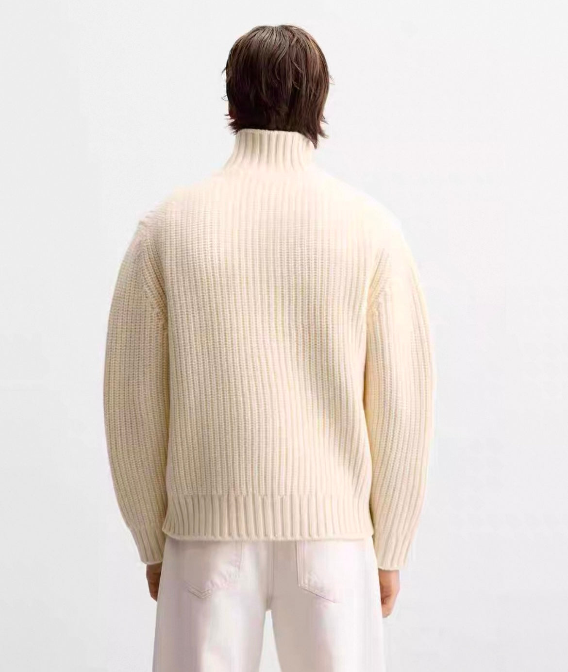 Strickjacke mit durchgehendem Reißverschluss und Stehkragen für Herren