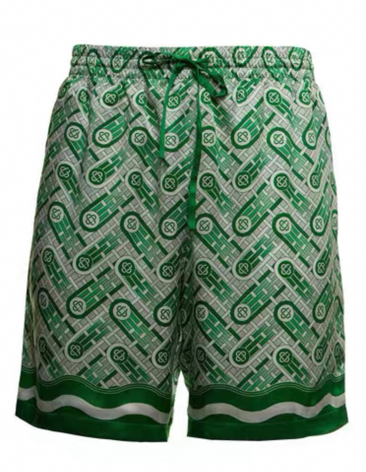 Sommerliche grüne Short mit Strichmuster für Herren