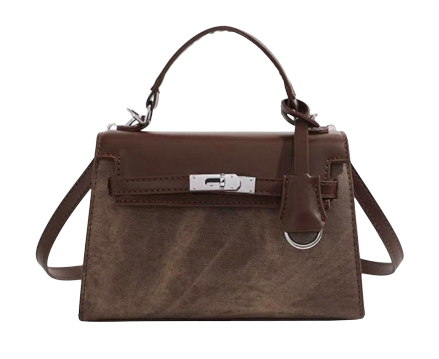 Eckige Leder Umhängetasche für Frauen