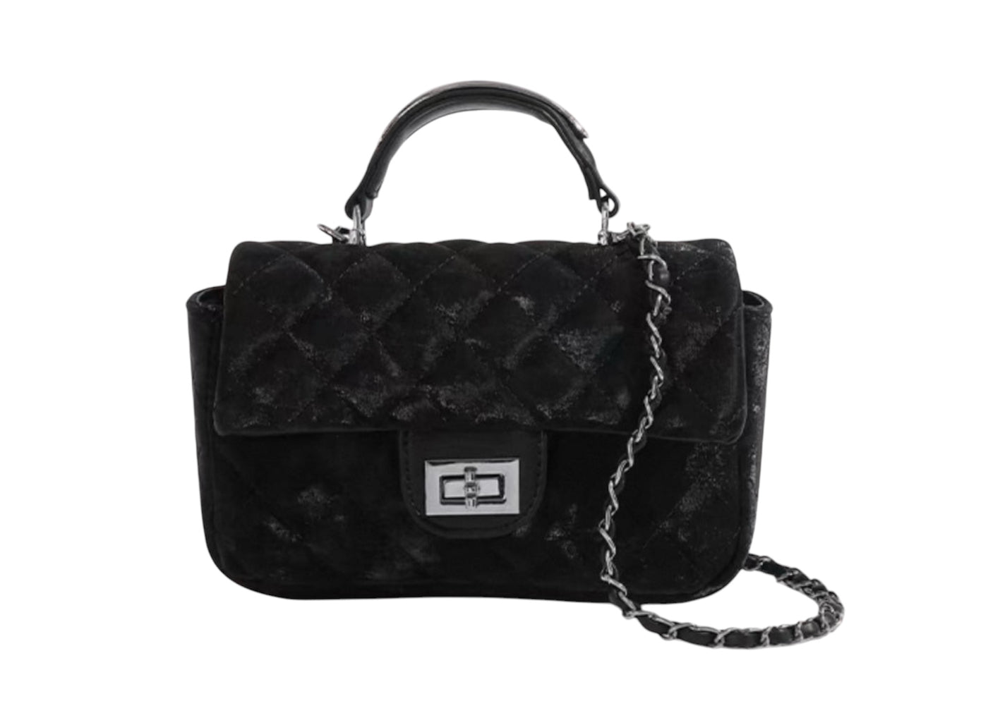 Gesteppte Handtasche aus Kunstwildleder mit Rautenmuster für Frauen