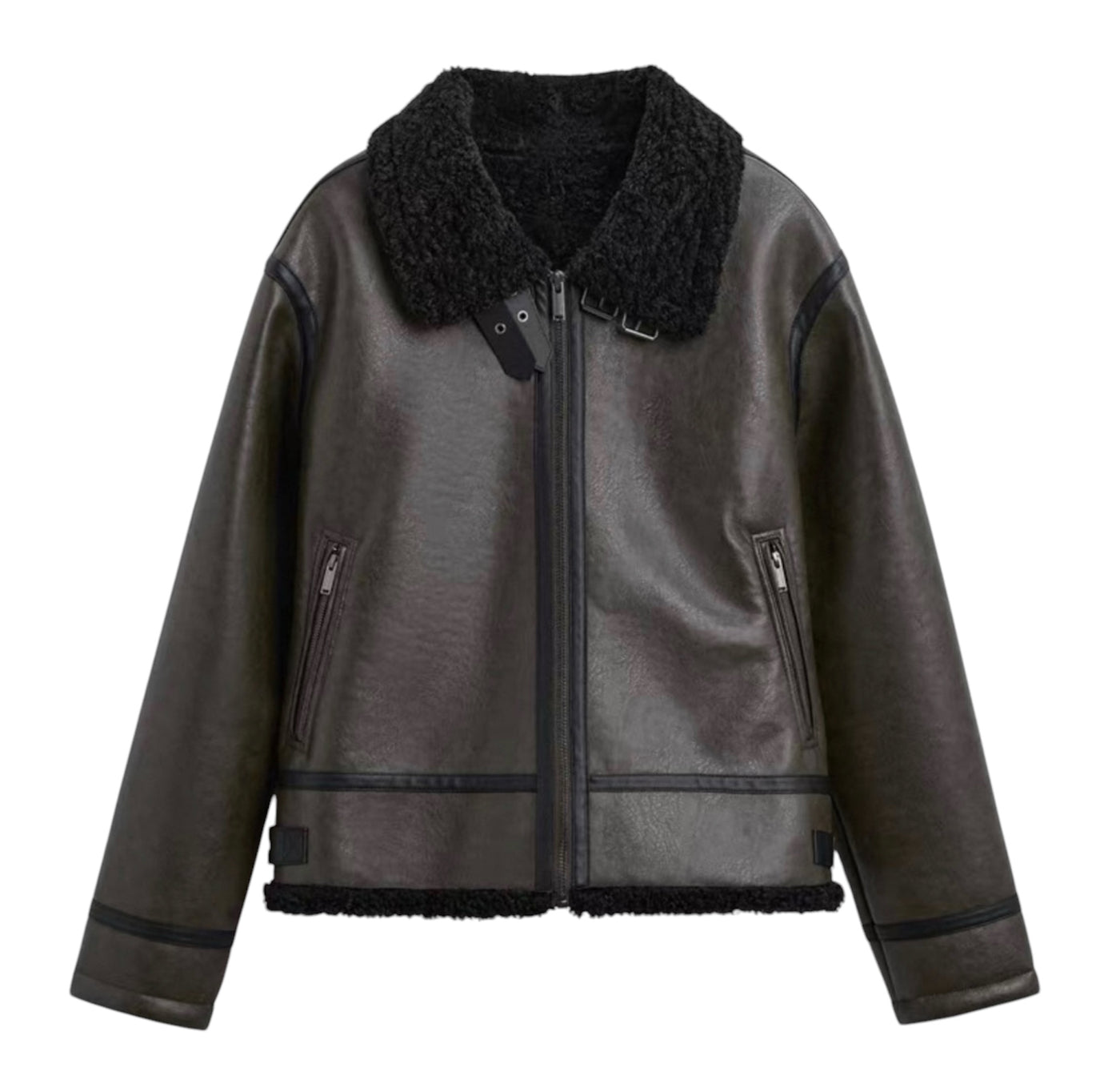 Pilotenjacke in Kunstleder für Herren