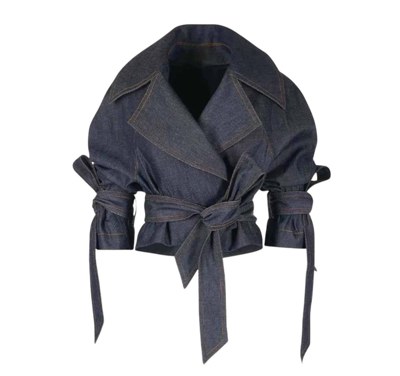 Stylische Jeansjacke mit Bindegürtel für Frauen