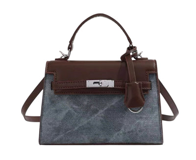 Eckige Leder Umhängetasche für Frauen